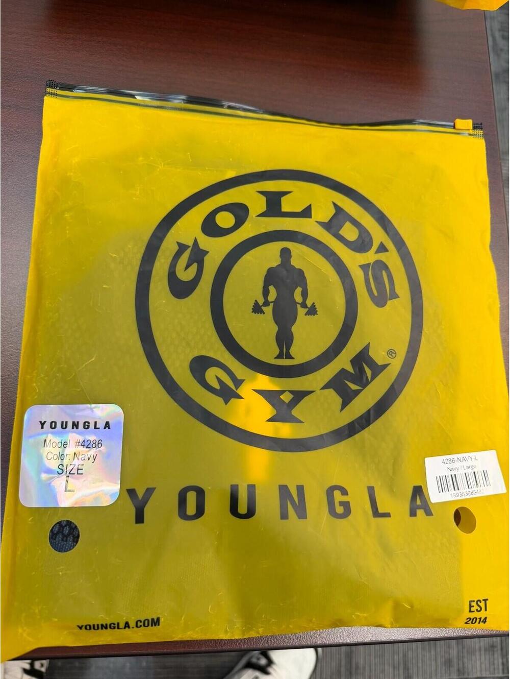 YoungLA- Mens Large Navy-Gold's Iron Legacy Compression Tees - Picture 3 of 5